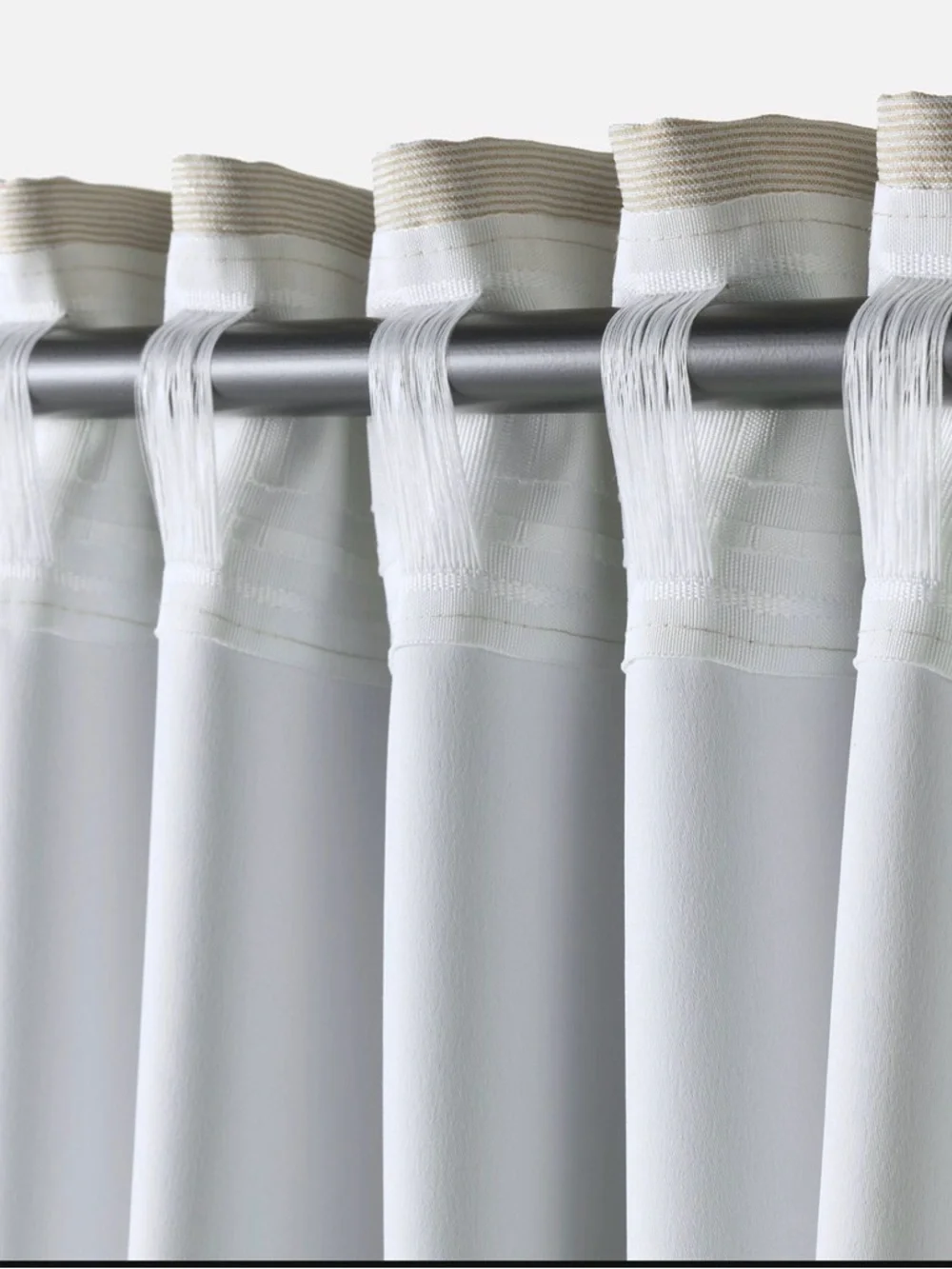 IKEA Vilborg Beige Curtain Panel Pair with heading tape